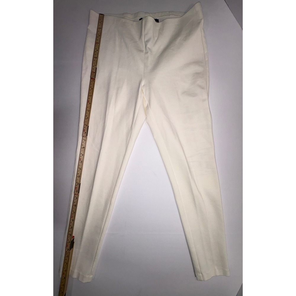Zac & Rachel Womens Cream Pull On Slim Leg Stretch Dress Pants Size M W-415